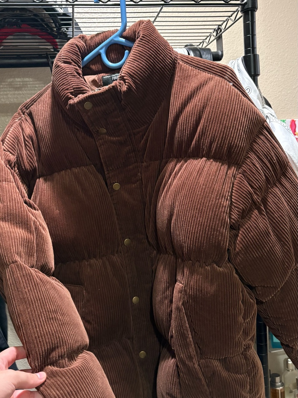 Forever 21 Men’s Brown Corduroy Puffer Jacket